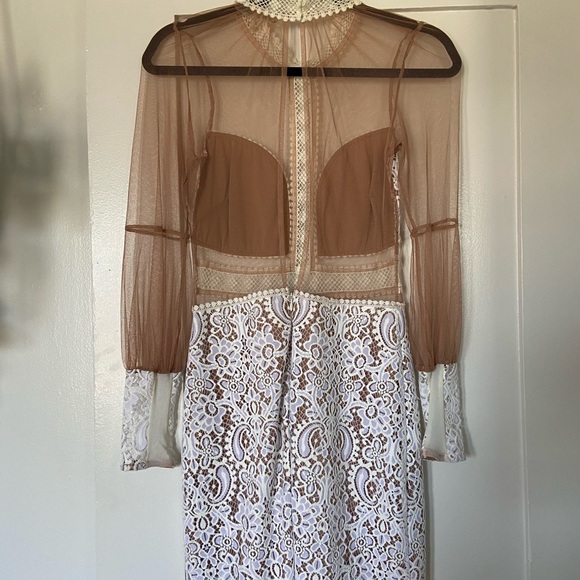 For Love And Lemons White and Cream Lace Mini Dress - Picture 2 of 2